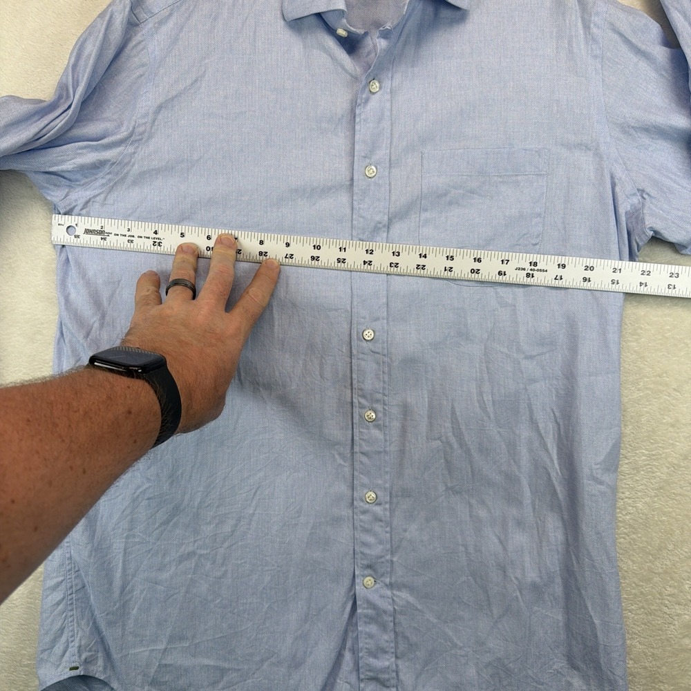 Sid Mashburn Mens Dress Shirt 16.5 35 Blue Long Sleeve Spread Collar Classic - Picture 5 of 10
